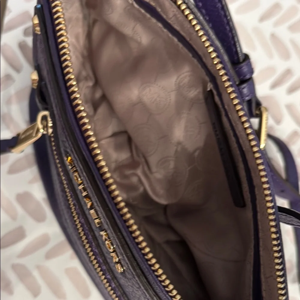 Michael Kors Purple Crossbody Bag with Gold Accents- NWOT - Picture 3 of 4